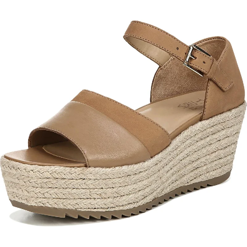 Waterproof sandals for coastal splash evenings-Naturalizer Womens Opal Leather Espadrille Wedge Sandals