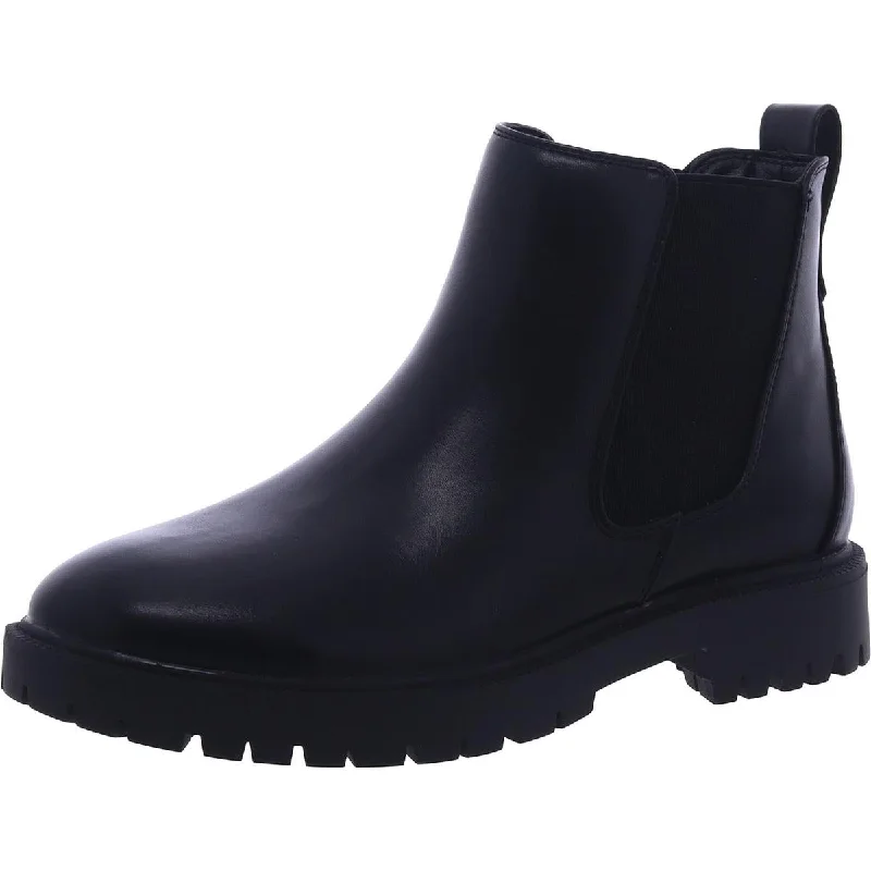 Boots with thick ridge beds -Dream Pairs Womens Faux Leather Pull On Chelsea Boots