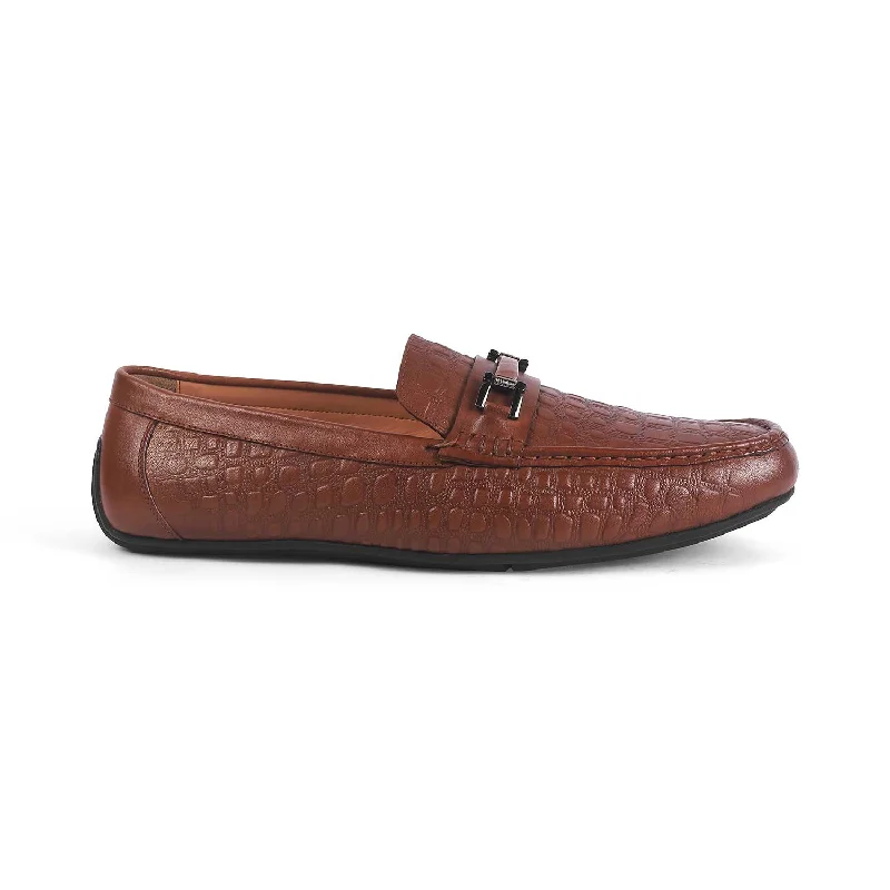 Durable loafers for daily night walks-Tresmode Camil Tan Men's Leather Driving Loafers