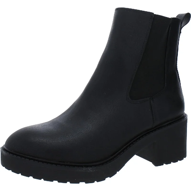 Funky boots for trail spirits -Style & Co. Womens Tashh Faux Leather Block Heel Chelsea Boots