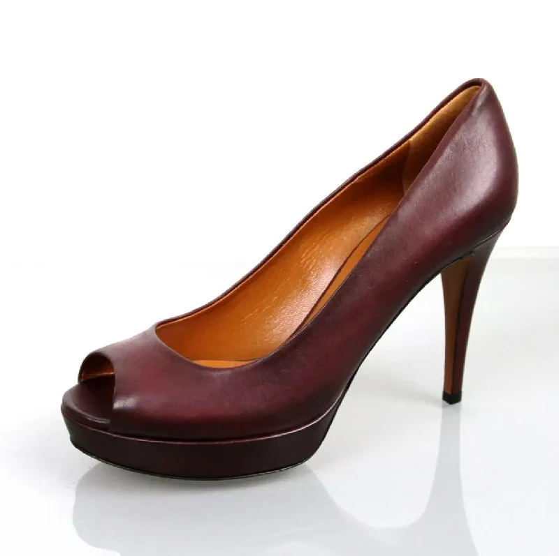 High heels for drizzly fall evenings -New Authentic GUCCI Betty Open-Toe Platform Pump SHOES