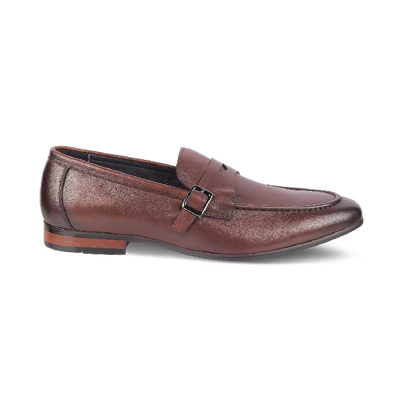 Soft loafers for gentle evening strolls-Tresmode Neno Brown Men's Leather Loafers