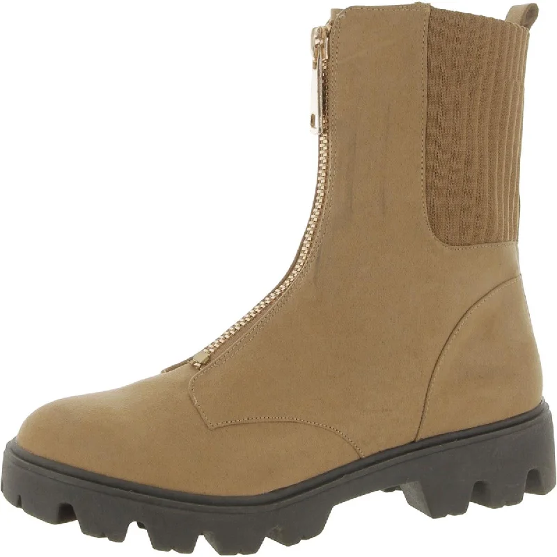 Boots with thick ridge piles -Journee Collection Womens Faux Suede Lug Sole Chelsea Boots