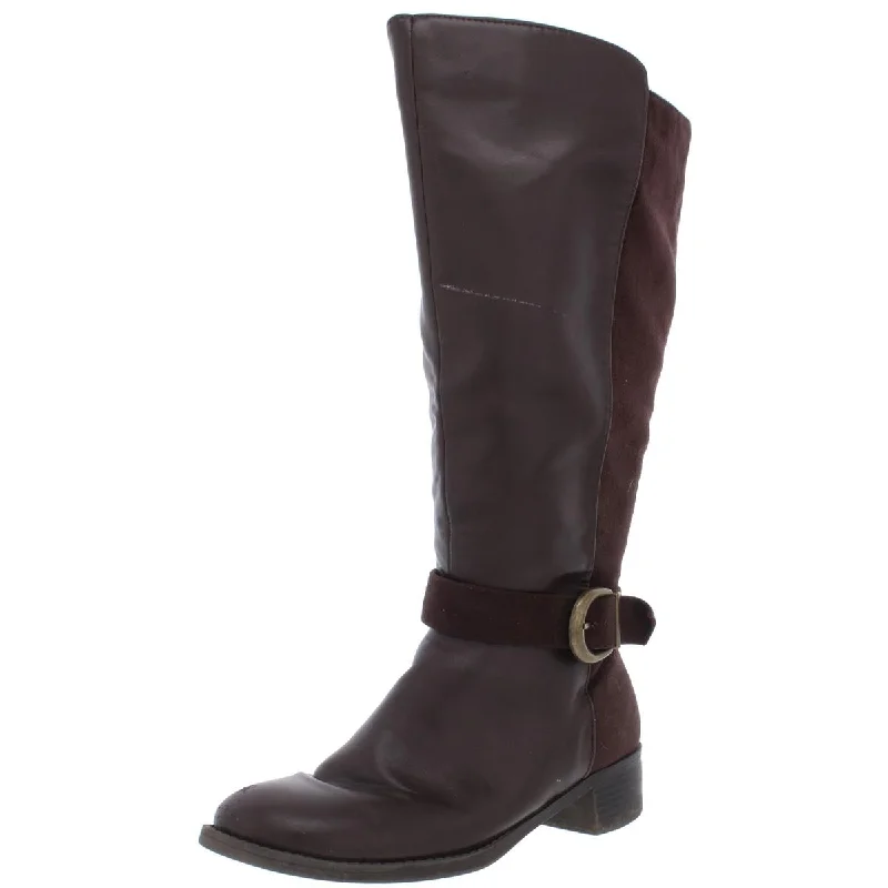 Luxe boots with ridge chic -Easy Street Womens Victoria Leather Extra Wide Calf Mid-Calf Boots