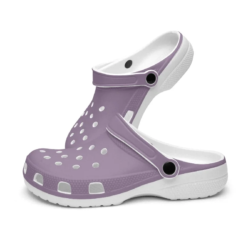 Non-slip sandals for rocky seaside evenings-Pastel Purple Color Unisex Clogs, Best Solid Purple Color Unisex Clogs Beach or Pool Designer Sandals For Men or Women