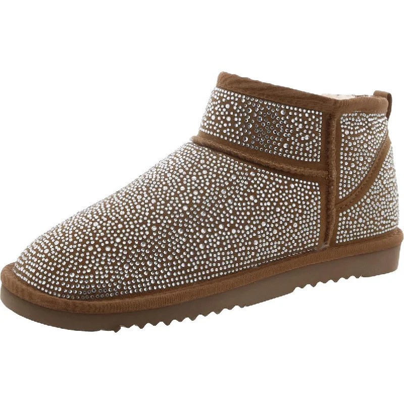 Dorm boots with thrift deals -INC Womens Canvas Rhinestone Shearling Boots