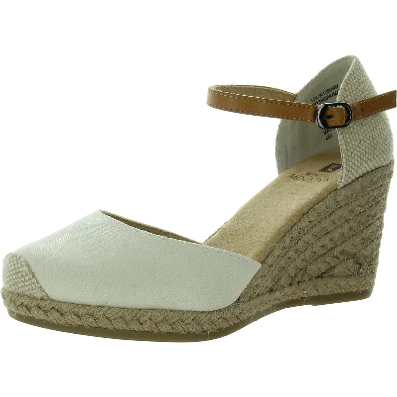 High heels with woven autumn textures -Mamba Womens Round Toe Ankle Strap Platform Heels