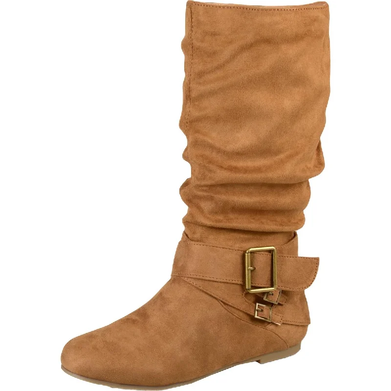 Boots for swank suppers -Journee Collection Womens Shelley Suede Pull On Mid-Calf Boots