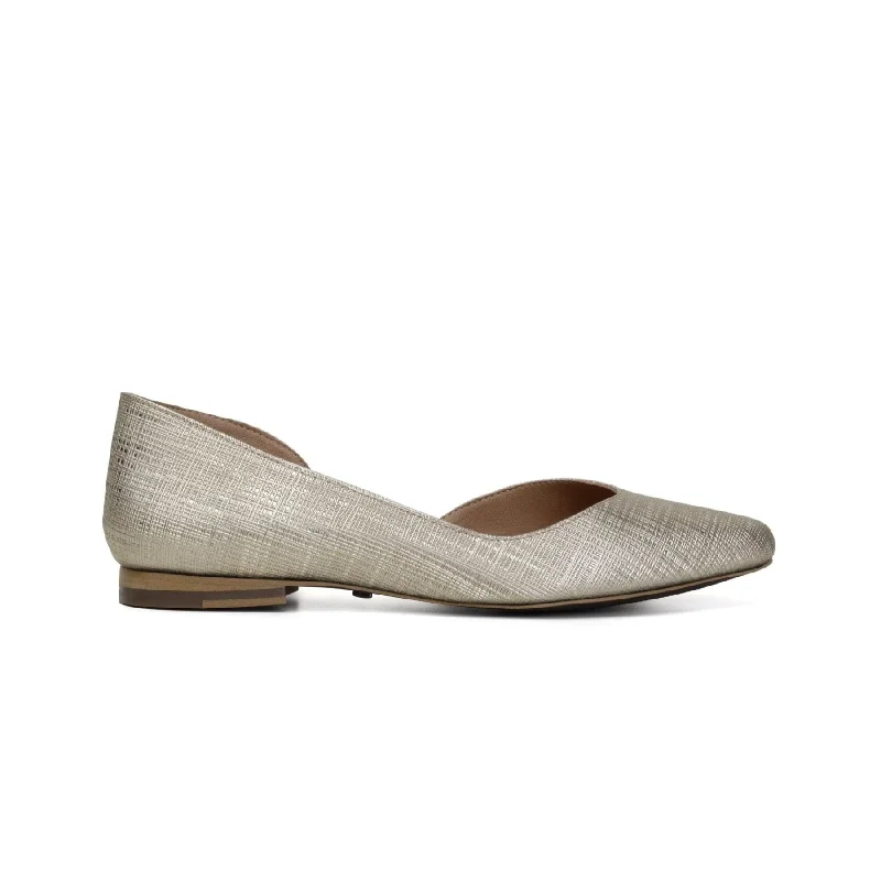 Flats with dusk-inspired tones -'Serena' women's platinum flat by Zette Shoes