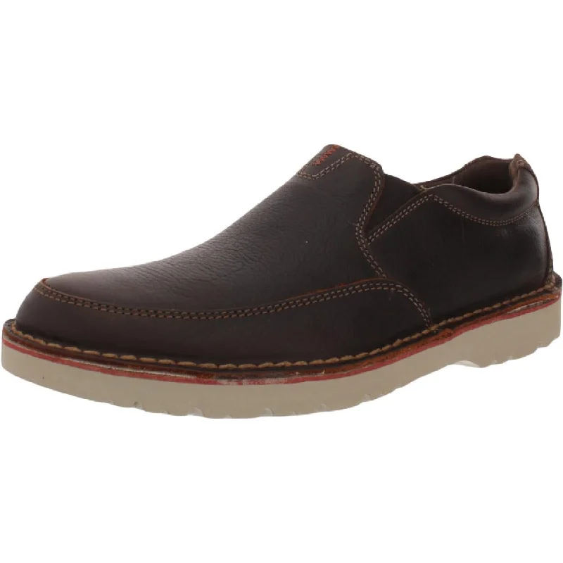 Athletic shoes with steady arches -Clarks Mens Vargo Step Leather Lifestyle Slip-On Sneakers