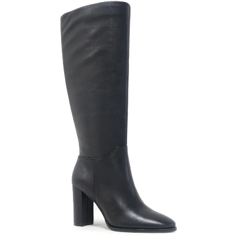 Mild boots for tender soles -Kenneth Cole New York Womens LOWELL Leather Zipper Knee-High Boots