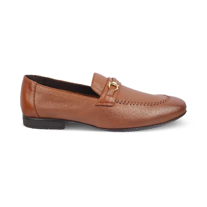 Fashionable loafers for warm night comfort-The Bologna Tan Men's Leather Loafers Tresmode