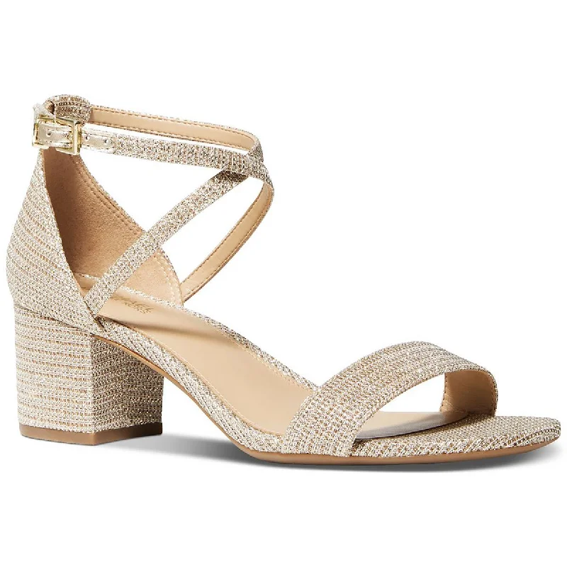 High heels for women with shin relief -Serena Flex Sandal Womens Strappy Glitter Ankle Strap