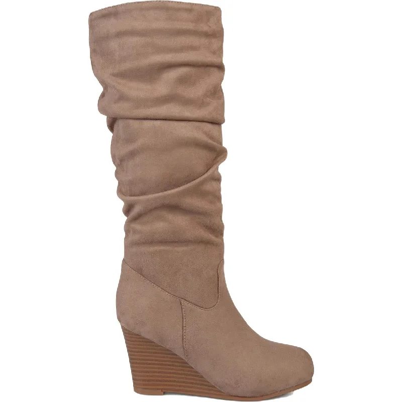 Boots with cool ridge hues -Journee Collection Womens Haze Faux Suede Tall Mid-Calf Boots