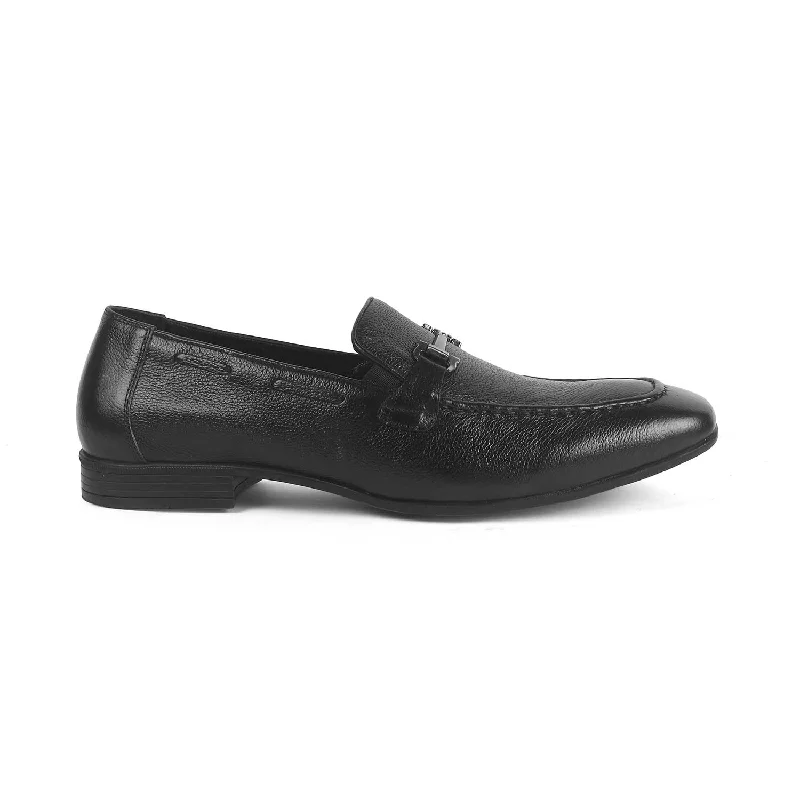 Fashionable loafers for night city walks-Tresmode Obaa Black Men's Leather Loafers