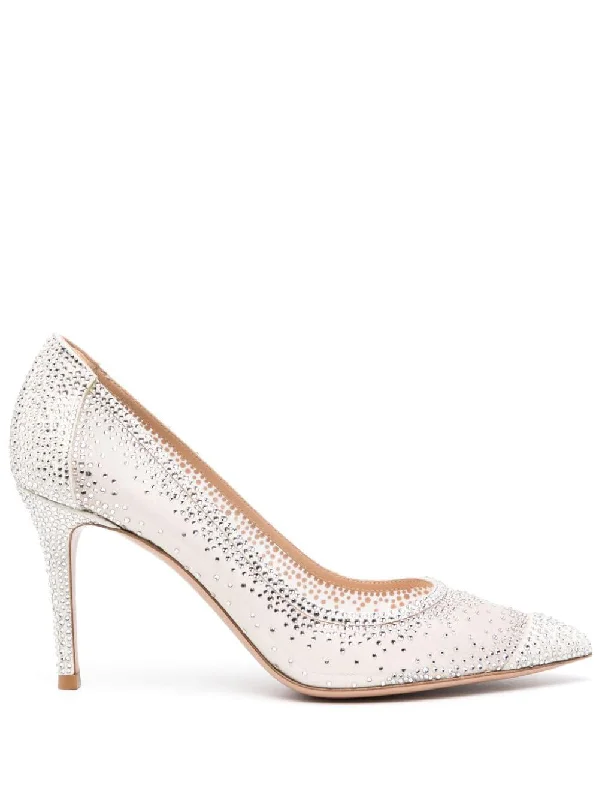 High heels with faint metallic gleams -GIANVITO ROSSI Praline Nude 85mm Pumps for Women in FW24