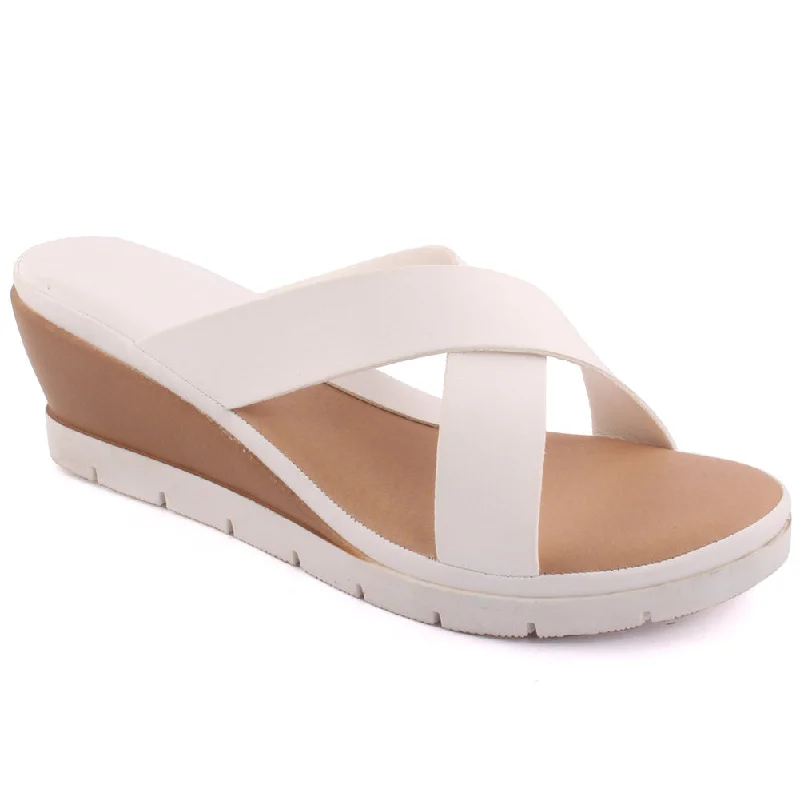 Slippers with mellow nap hush -Women ‘Aquino’ Crossover Wedge Slippers