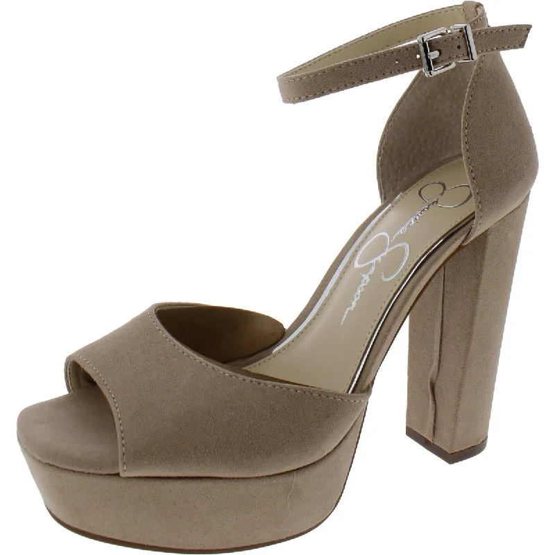 Best sandals for summer shore evenings-Jessica Simpson Womens Palyn Microsuede Faux Suede Platform Heels