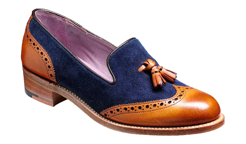 Amber - Cedar Calf / Blue Suede