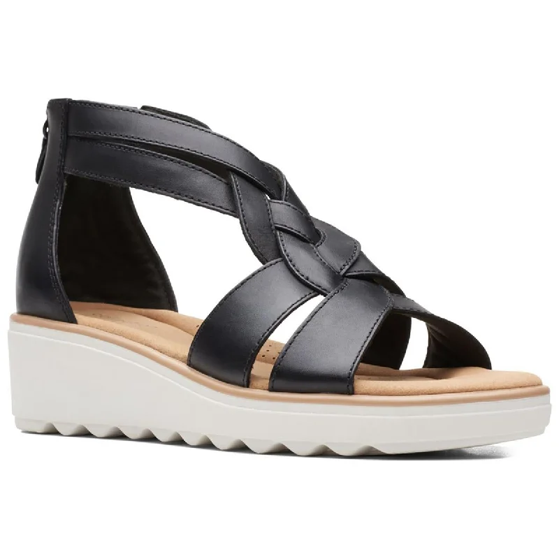 Soft sandals for gentle coastal evenings-Clarks Womens Jillian Bright Strappy Wedge Sandals