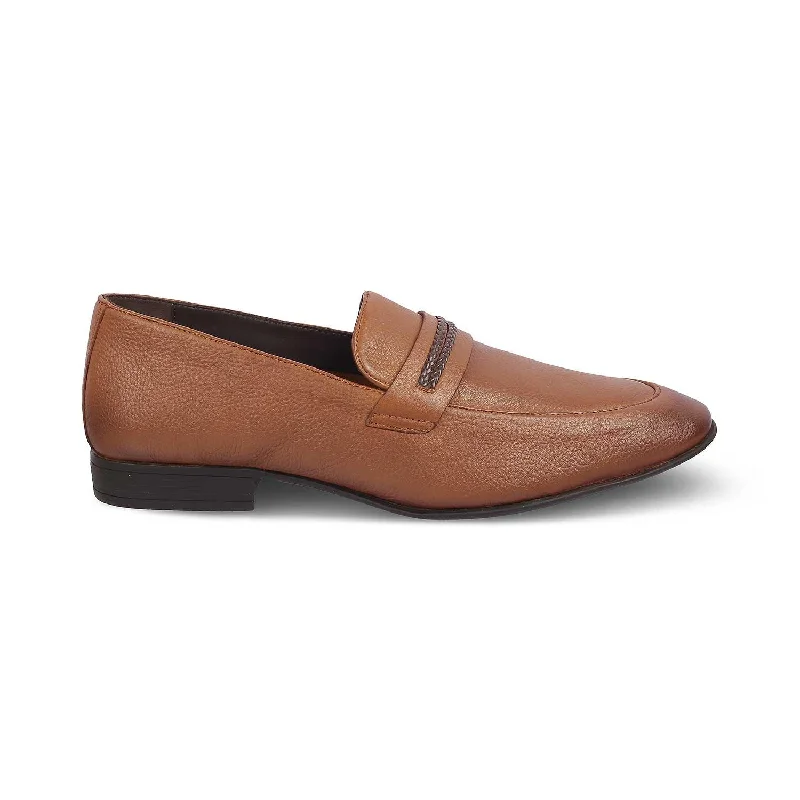 Slip-on loafers for easy evening strolls-The Bochum Tan Men's Leather Loafers Tresmode