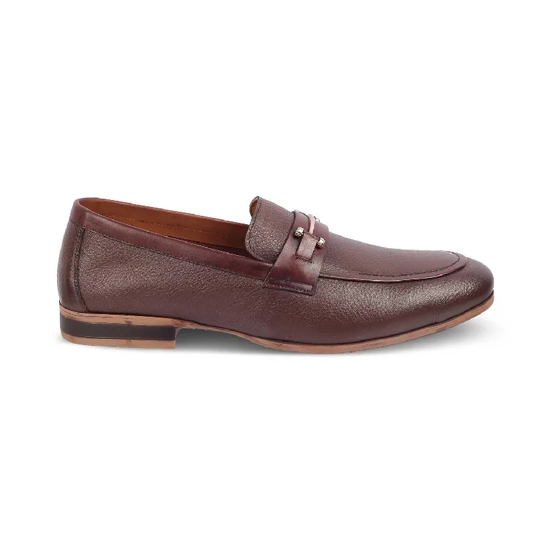 Comfortable loafers for warm evening comfort-The Bone Brown Men's Leather Loafers Tresmode