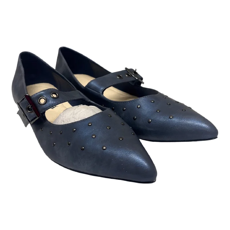 Flats with faint metallic gleams -Shoes Flats By Bellini In Blue, Size:10