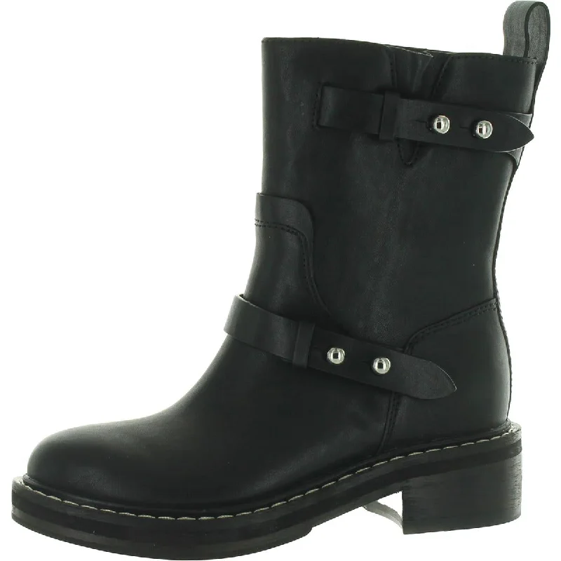 Boots with sealed ridge treads -Rag & Bone Womens Leather Pull On Motorcycle Boots