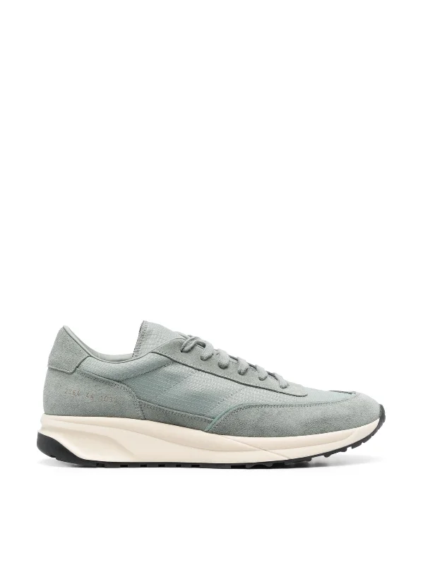 Athletic shoes with neon tones -COMMON PROJECTS Track 80 Sage Men's Suede Sneakers