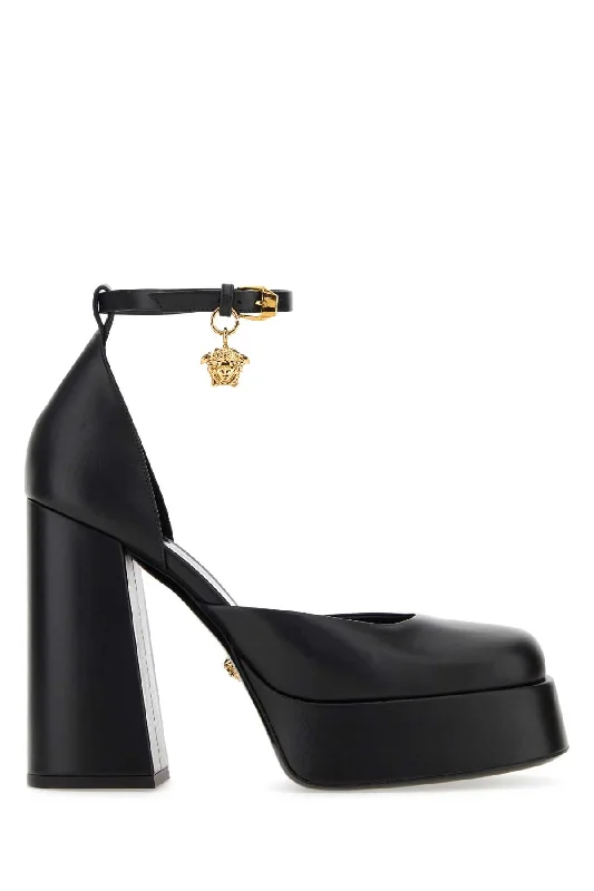 High heels for autumn rooftop views -VERSACE Elevated Leather Medusa Aevitas Pumps with 12.5 cm Heel Height