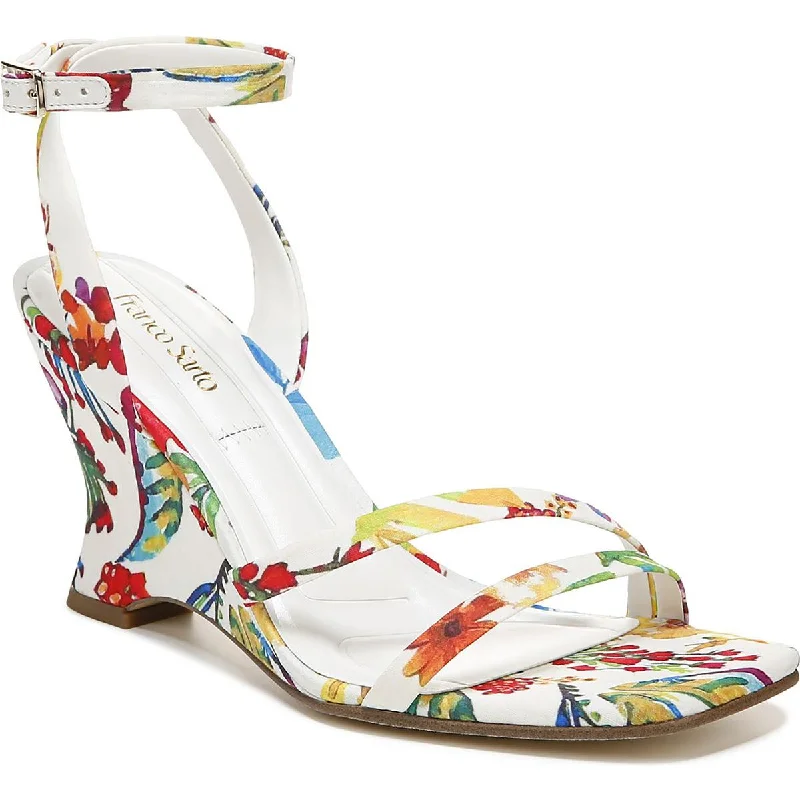 Breathable sandals for light coastal evenings-Franco Sarto Womens FRANCA Cushioned Footbed Ankle Strap Wedge Heels