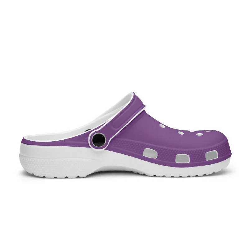 Best sandals for summer seaside evenings-Pastel Purple Color Unisex Clogs, Best Solid Purple Color Unisex Clogs Beach or Pool Designer Sandals For Men or Women