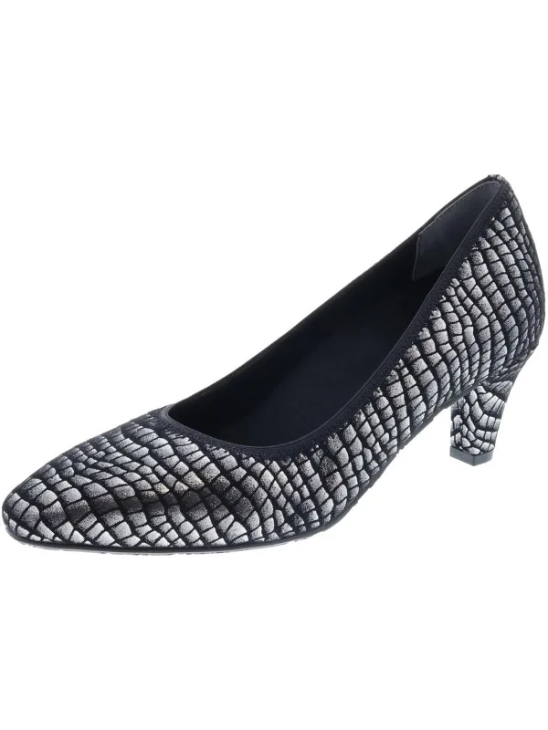 High heels for outdoor fall dinners -Karat Womens Snake Print Metallic Dress Pumps