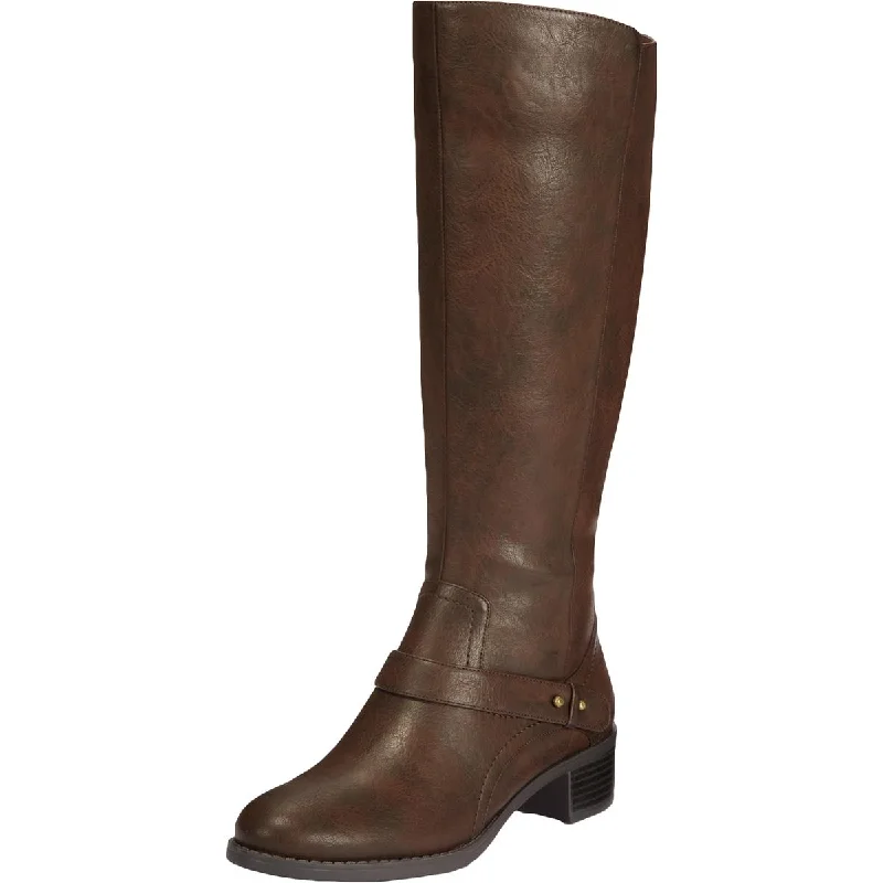 Boots with short ridge hush -Easy Street Womens Jewel Faux Leather Knee-High Riding Boots