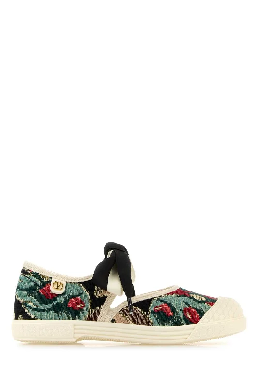 Athletic shoes with trendy vibes -VALENTINO GARAVANI Embroidered Canvas Slip-Ons for Women