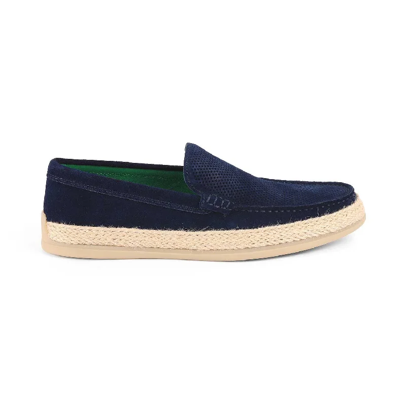 Comfortable loafers for relaxed night comfort-Tresmode Bath Blue Men's Suede Leather Loafers