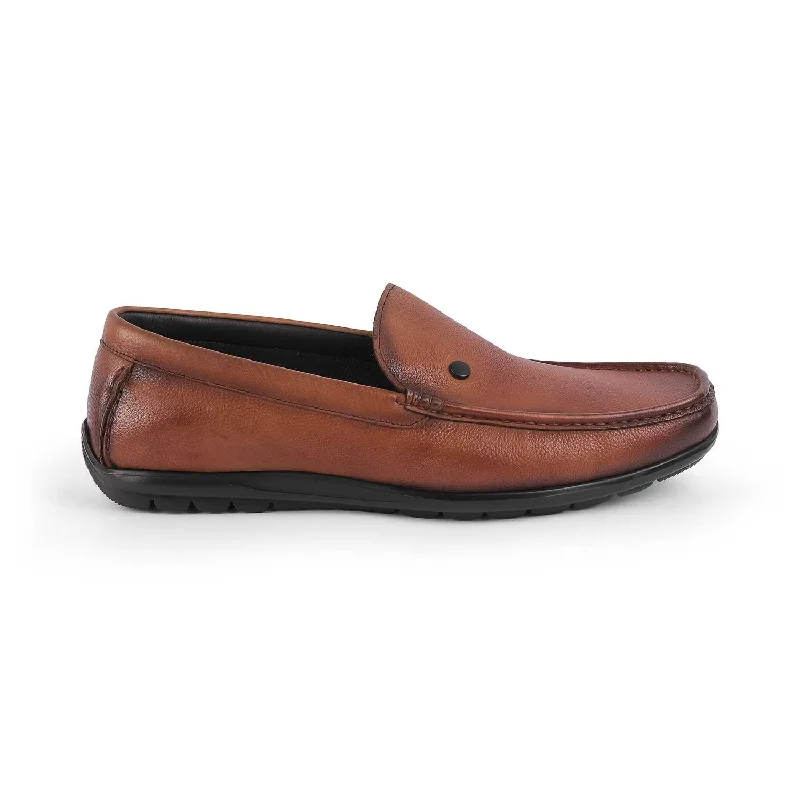 Lightweight loafers for hot evening strolls-Tresmode Trev Tan Men's Leather Driving Loafers