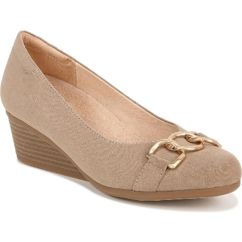 Breathable sandals for light shore evenings-Dr. Scholl's Shoes Womens Be Adorned Faux Suede Slip-On Wedge Heels