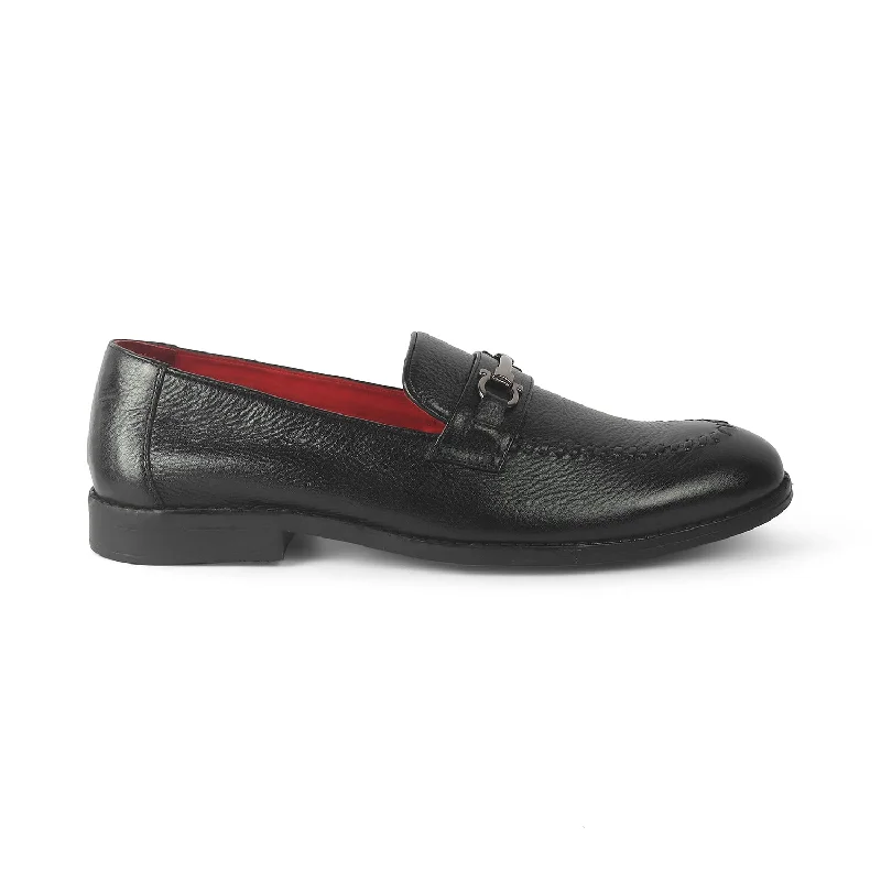 Premium loafers for elegant night walks-Tresmode Malwa Black Men's Leather Loafers