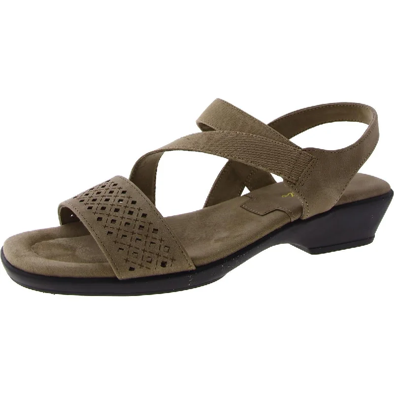 Affordable sandals for sunny beach evenings-Easy Street Womens Ursina Faux Suede Slip On Slingback Sandals