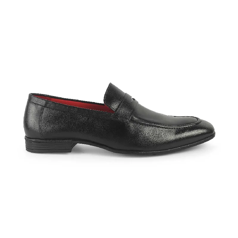 Premium loafers for classy evening strolls-Tresmode Hawk Black Men's Leather Penny Loafers