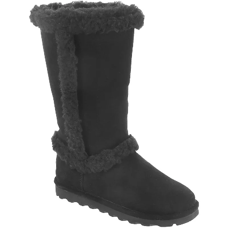 Boots with steady ridge grip -Bearpaw Womens Kendall Suede Cold Weather Mid-Calf Boots