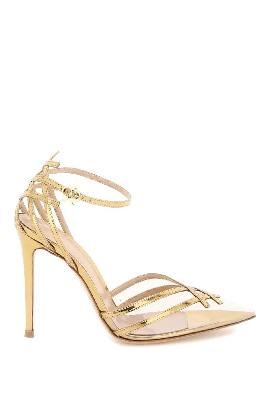 High heels for busy fall evenings -GIANVITO ROSSI Translucent Ankle Strap Pumps for Women - SS23 Collection