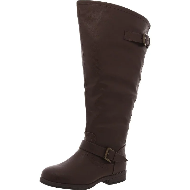 Boots with mindful ridge calm -Journee Collection Womens Faux Leather Extra Wide Calf Knee-High Boots