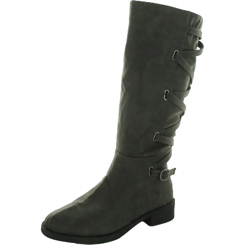 Boots for desk ridge calm -Journee Collection Womens Faux Leather Casual Mid-Calf Boots