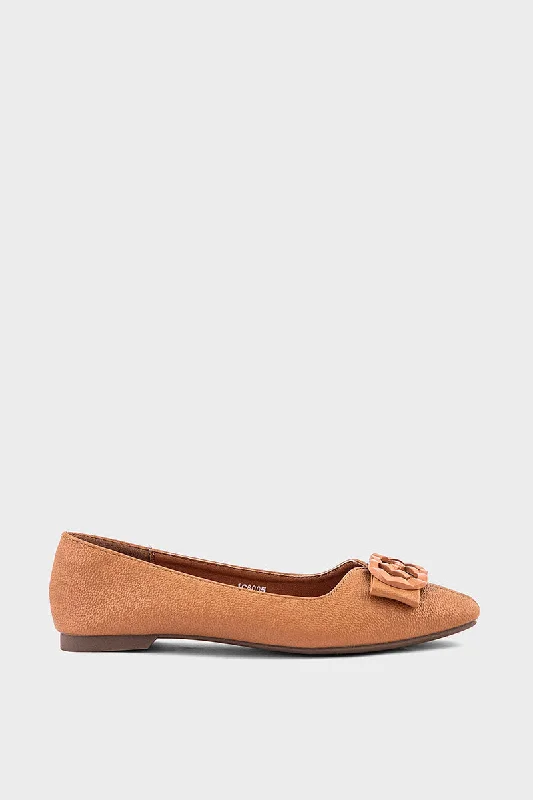 High heels with crisp fall contours -Casual Pumps IC6005-Tan