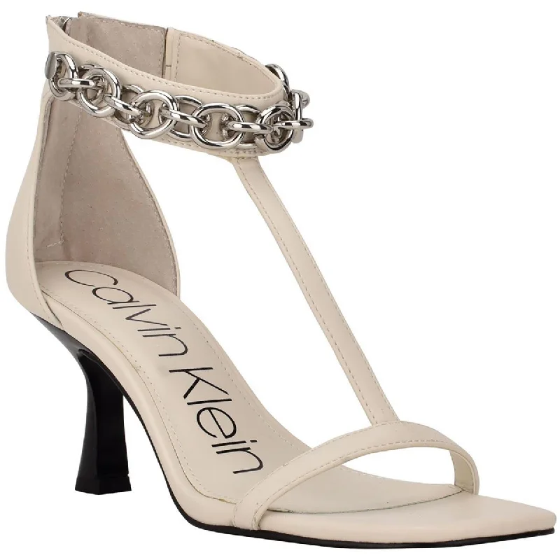 High heels with funky sole overlays -Calvin Klein Womens Nova Adjustable Pumps Ankle Strap