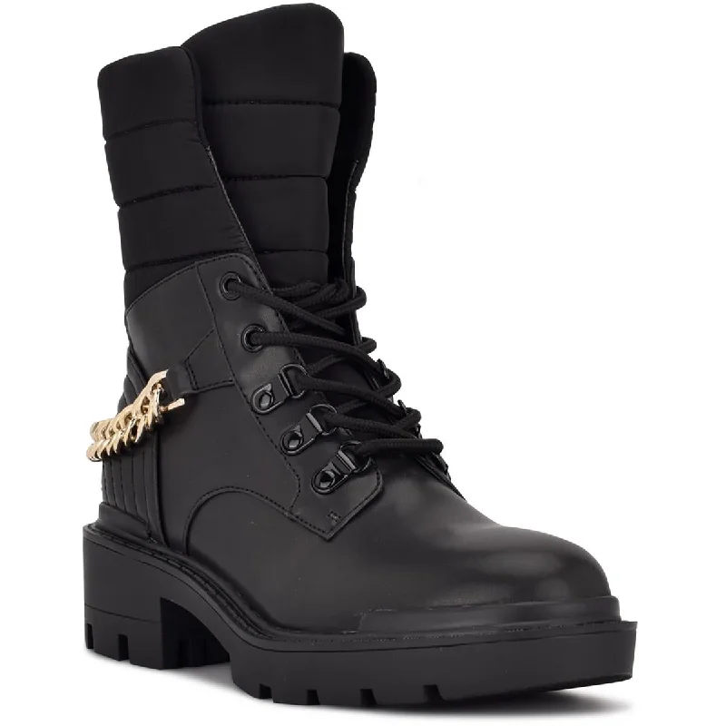 Boots with light ridge hush -Nine West Womens Ihad  Pull On Lug Sole Combat & Lace-up Boots