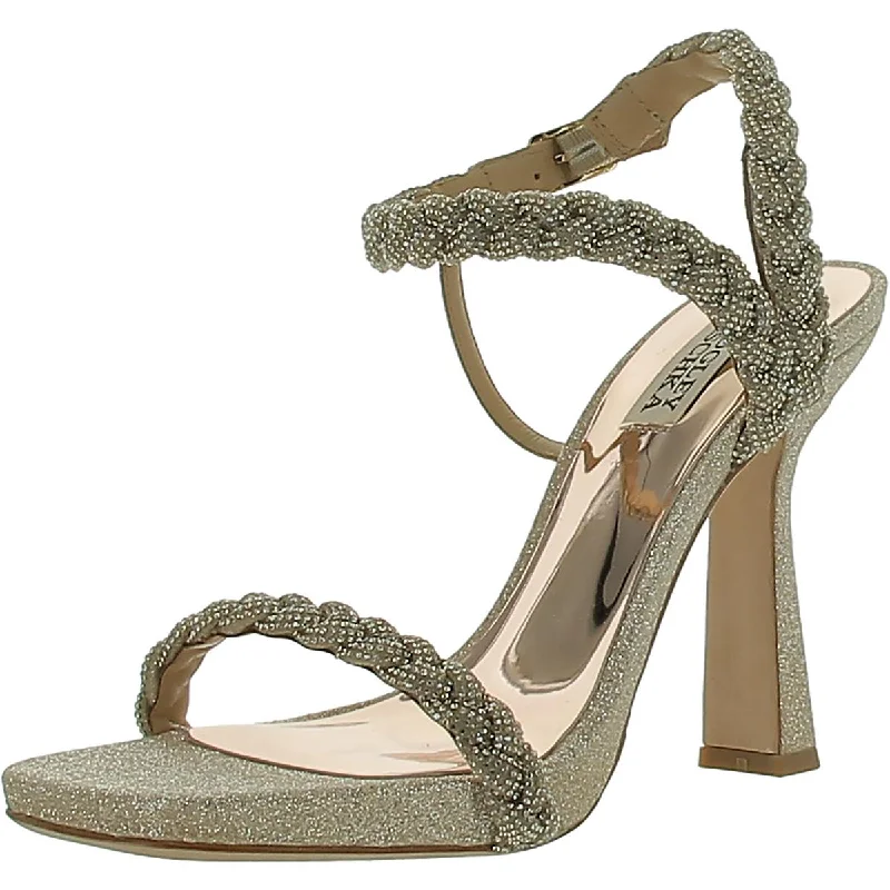 High heels for indoor fall lounging -Badgley Mischka Womens Faux Leather Ankle strap Pumps