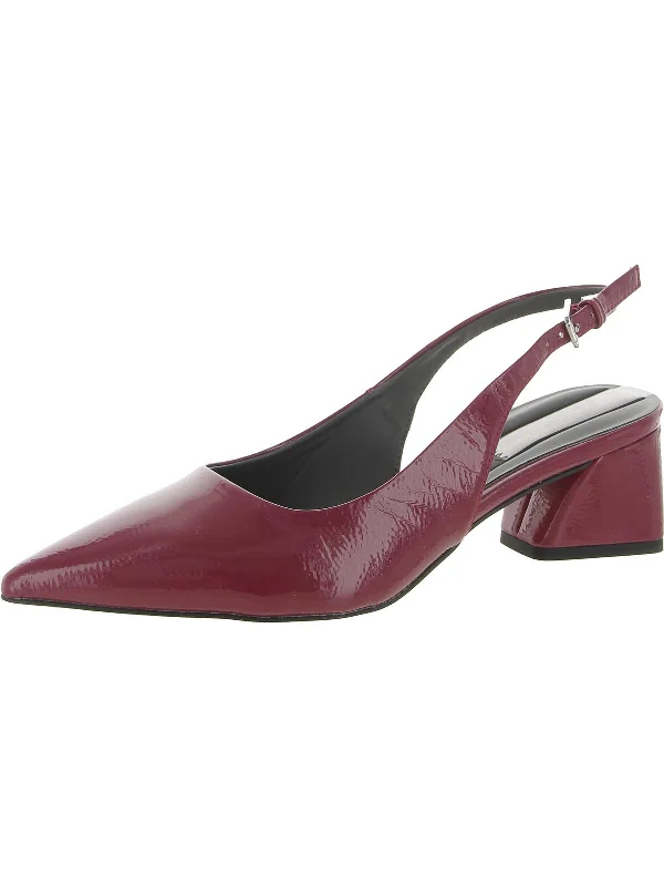 High heels for autumn rooftop soirées -Racer Womens Buckle Pointed Toe Slingback Heels